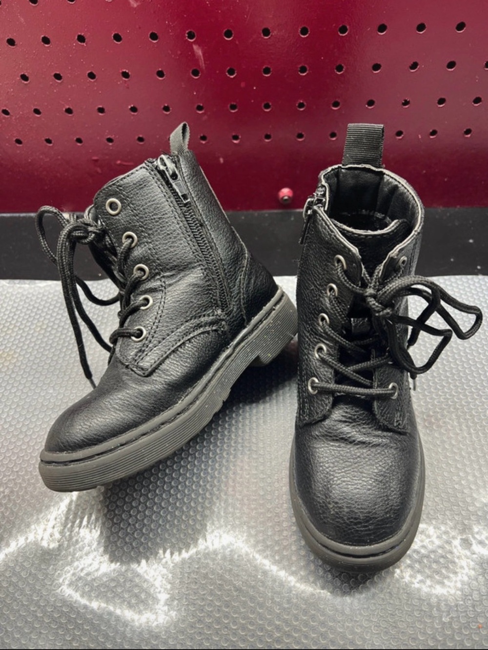 Sincerely Jules Kids Black Lace-Up Side-Zip Combat Boots
